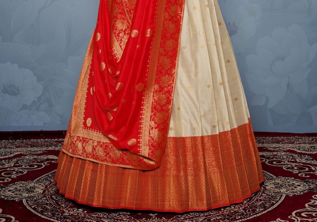 New Semi Stitiched Banarasi Lehenga Choli