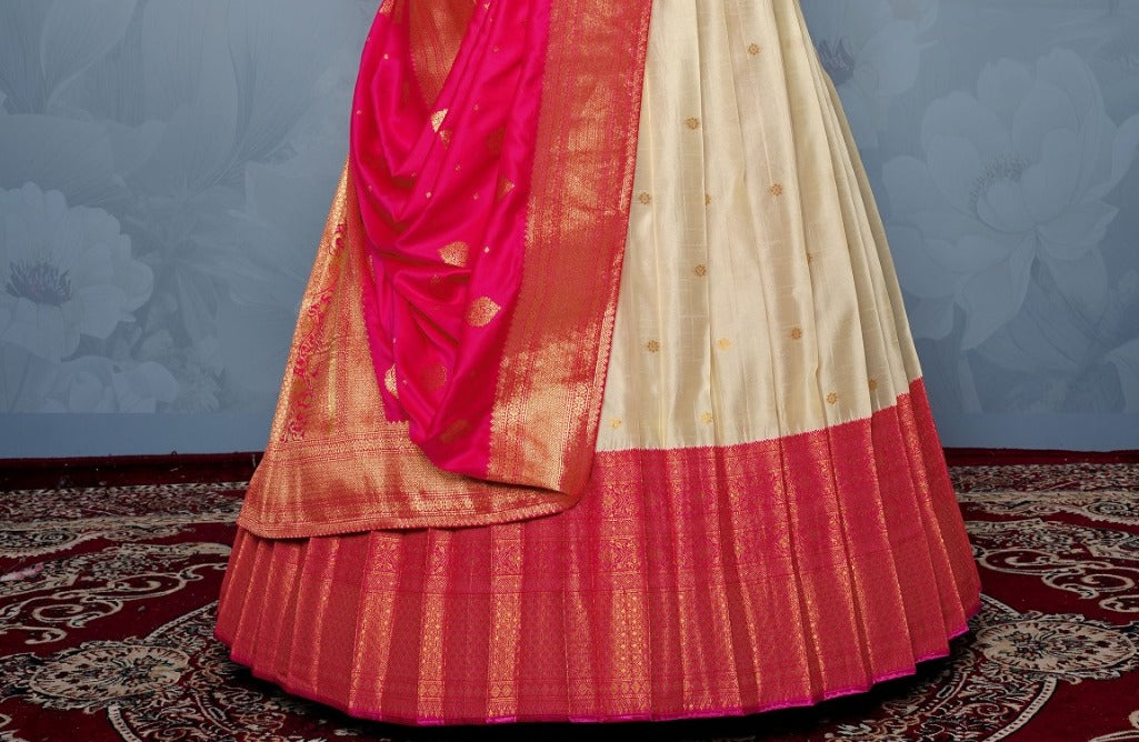 New Semi Stitiched Banarasi Lehenga Choli