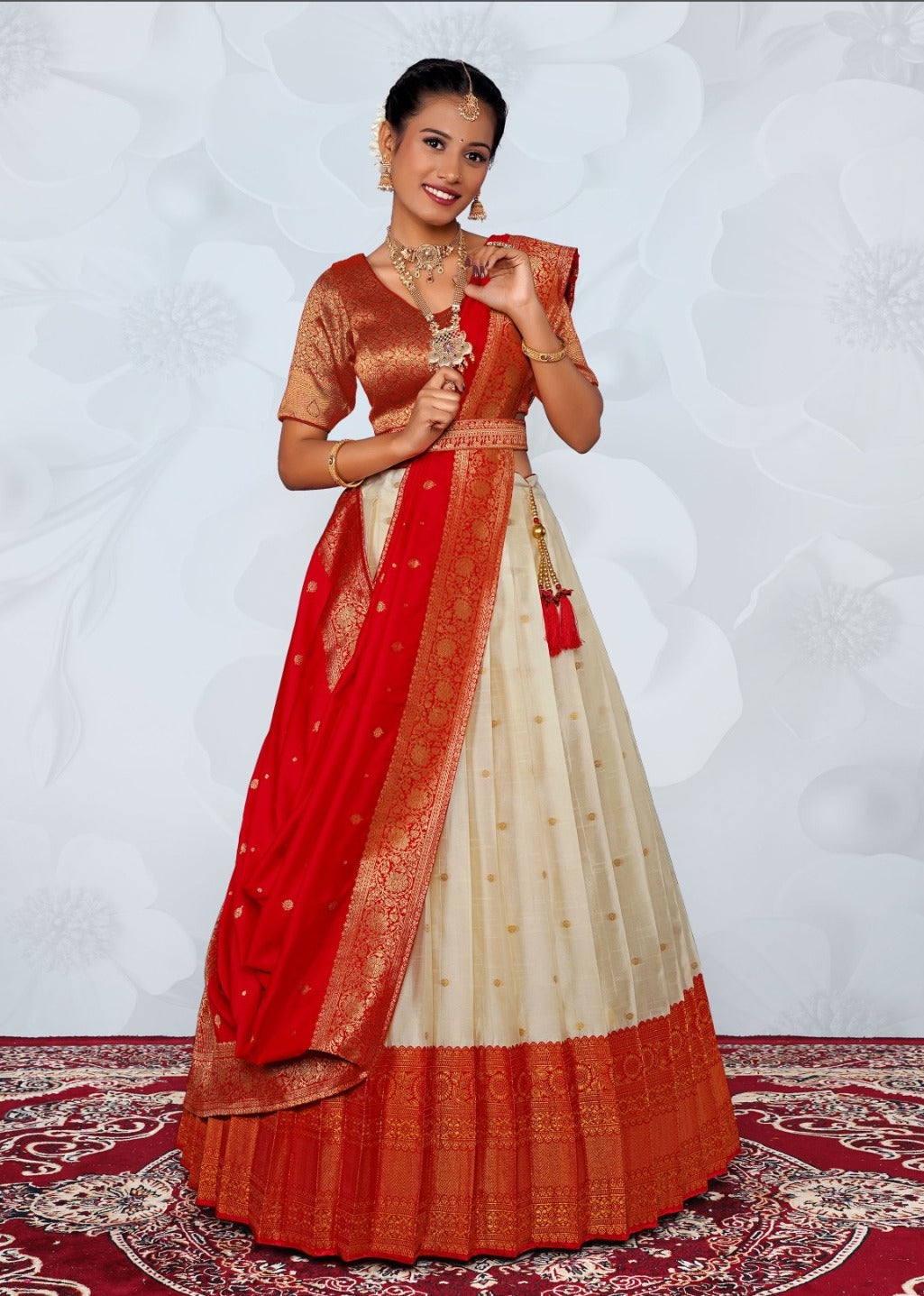 New Semi Stitiched Banarasi Lehenga Choli