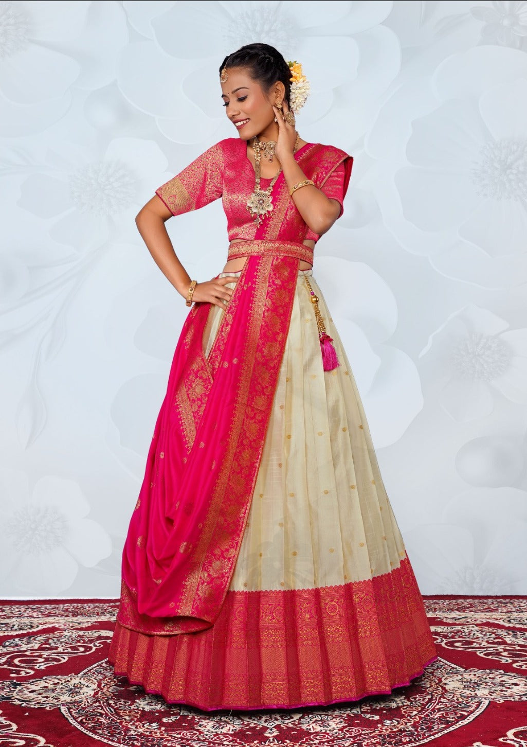 New Semi Stitiched Banarasi Lehenga Choli