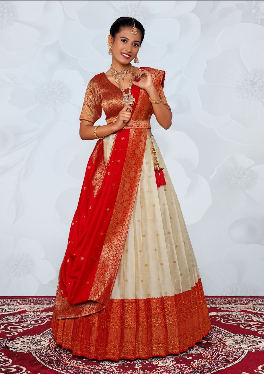 New Semi Stitiched Banarasi Lehenga Choli