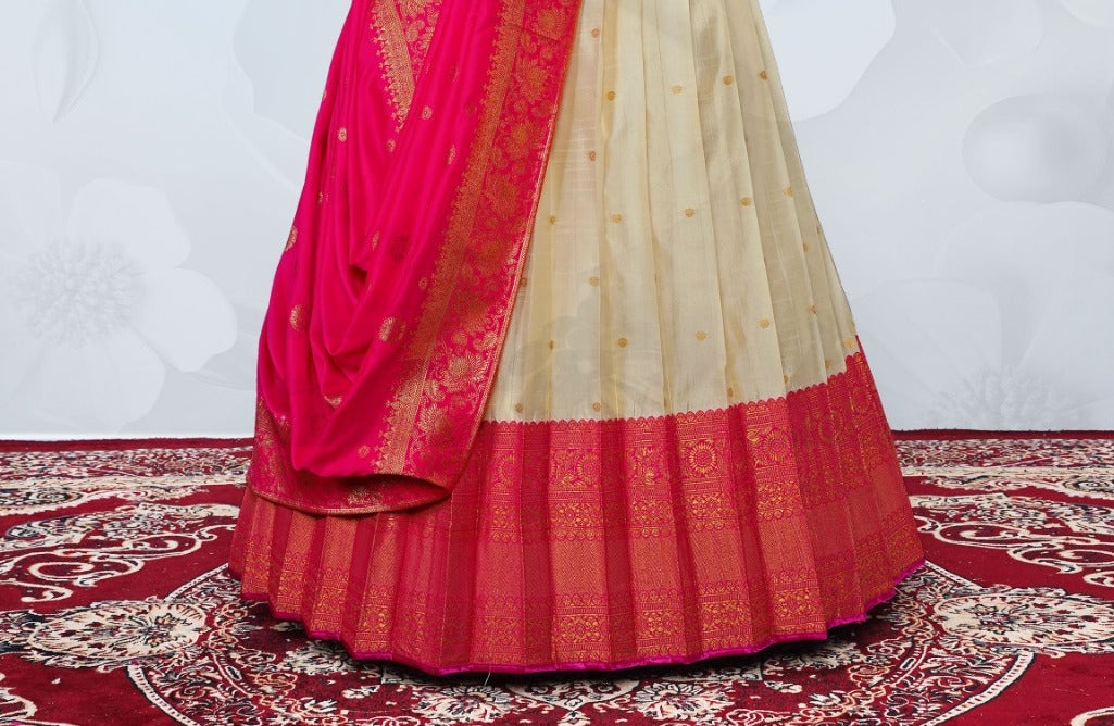 New Semi Stitiched Banarasi Lehenga Choli