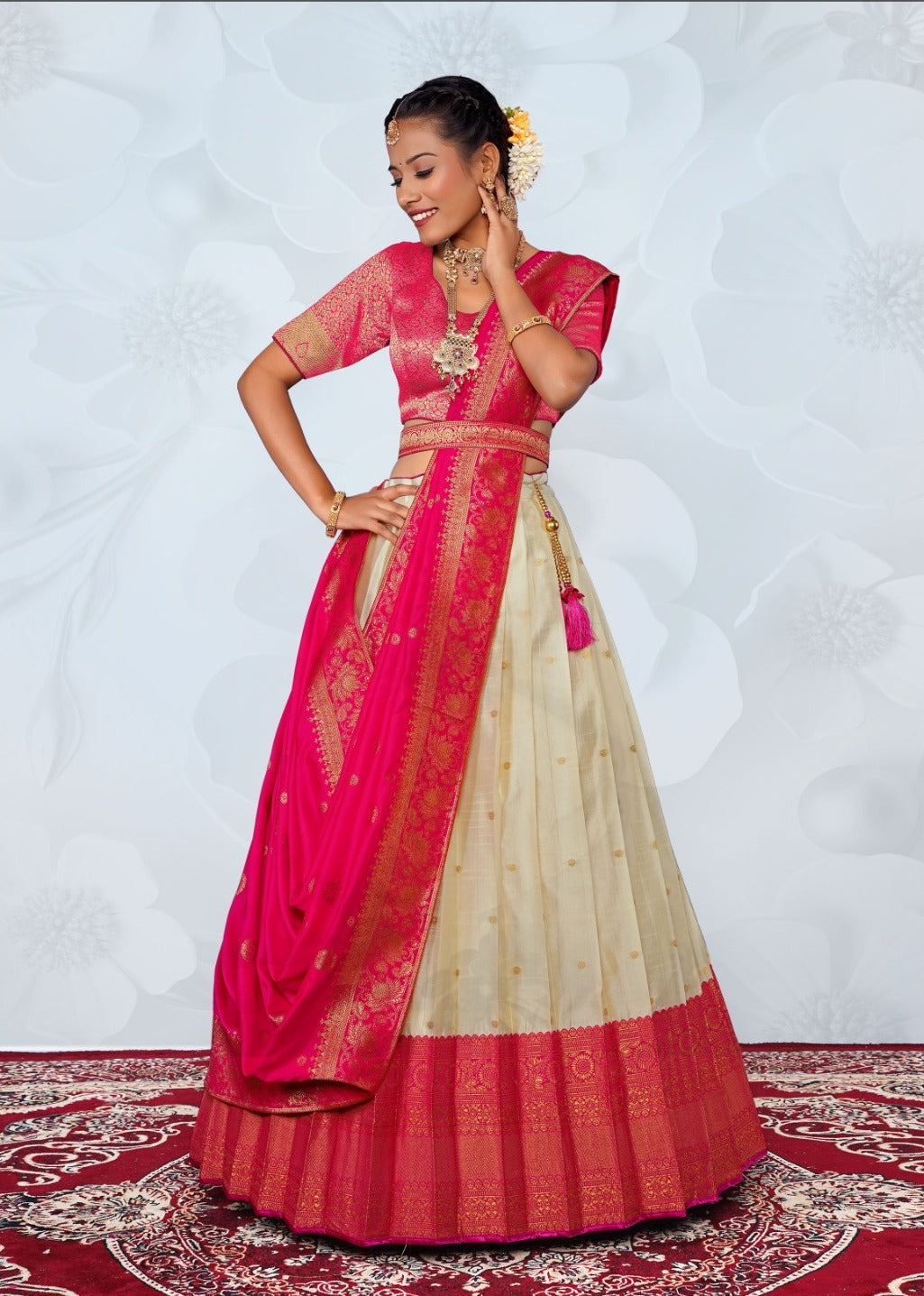 New Semi Stitiched Banarasi Lehenga Choli