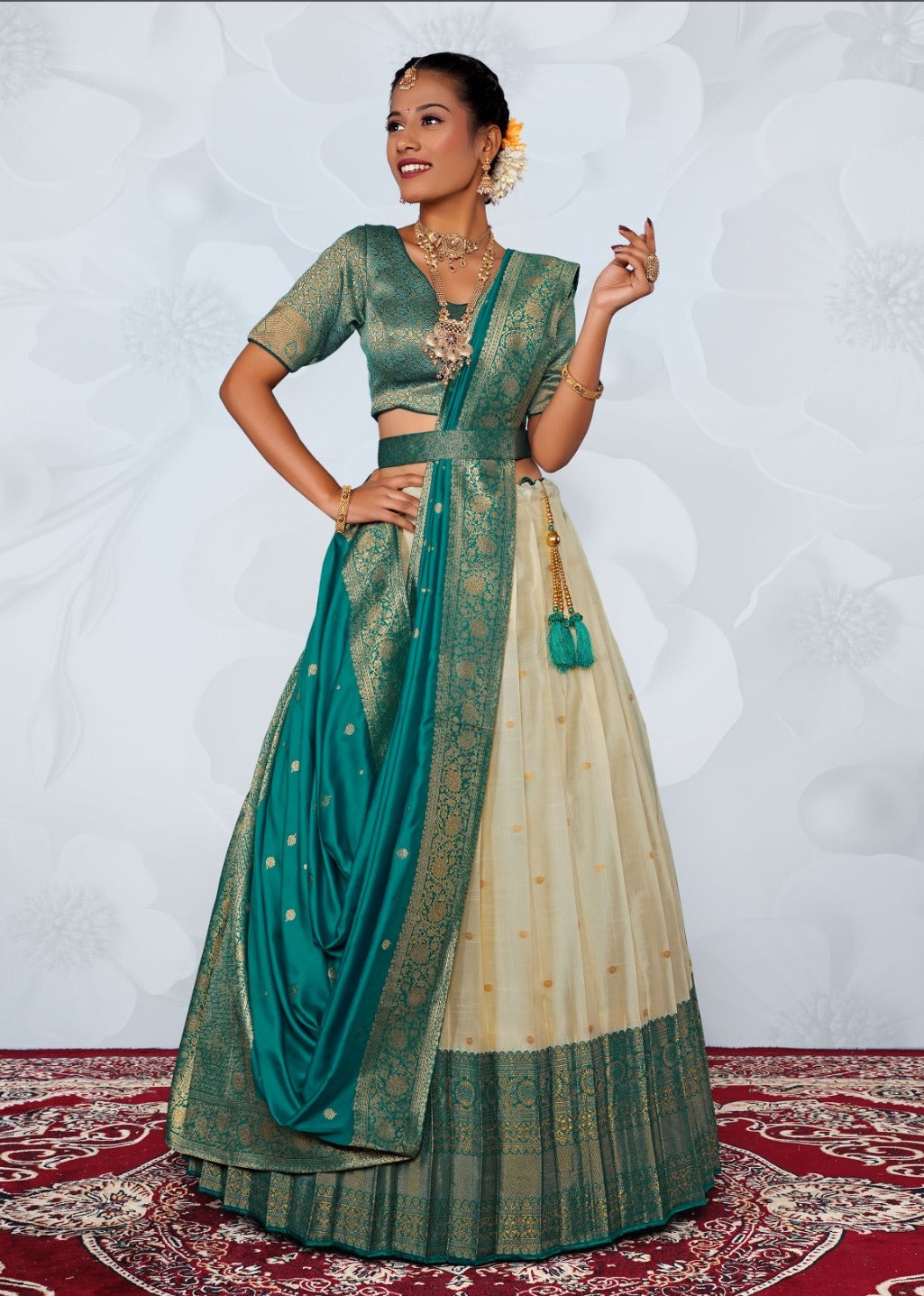 New Semi Stitiched Banarasi Lehenga Choli