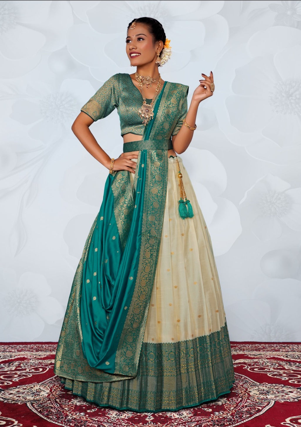 New Semi Stitiched Banarasi Lehenga Choli