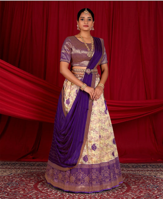 Latest Semi Stitched Banarasi Lehenga Choli