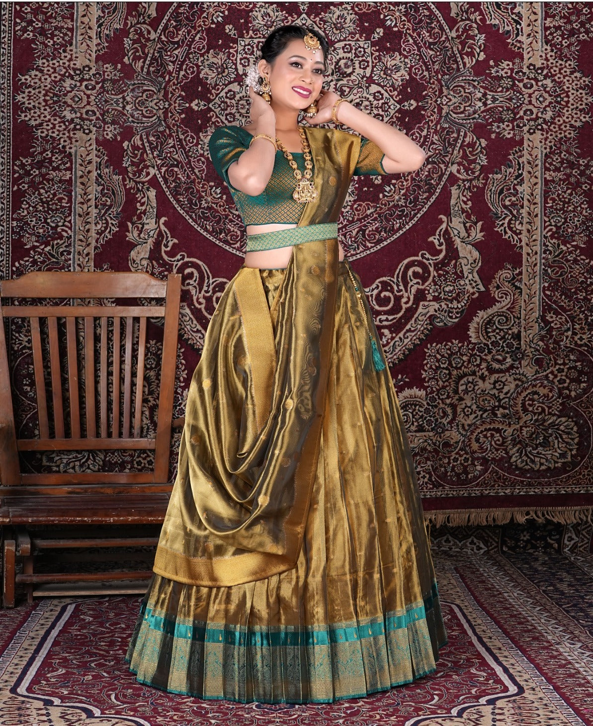 Latest Semi Stitched Tissue Lehenga Choli