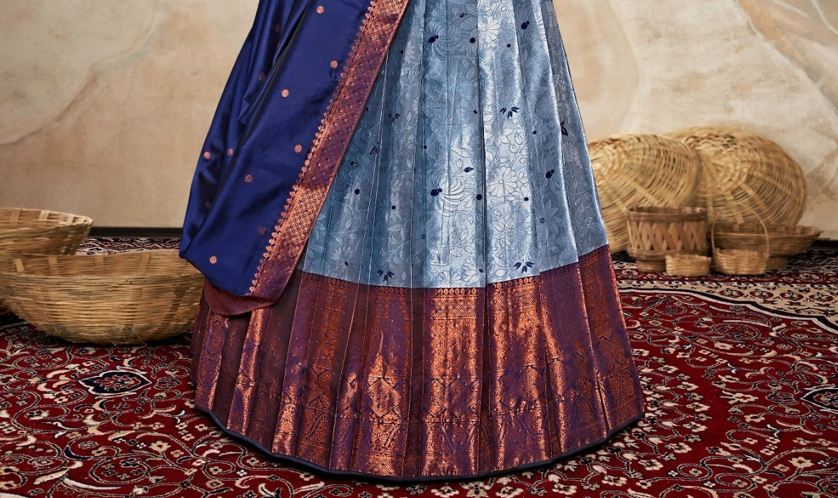 New Semi Stitiched Banarasi Lehenga Choli