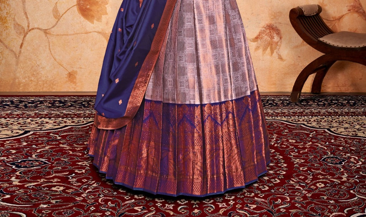 New Semi Stitiched Banarasi Lehenga Choli