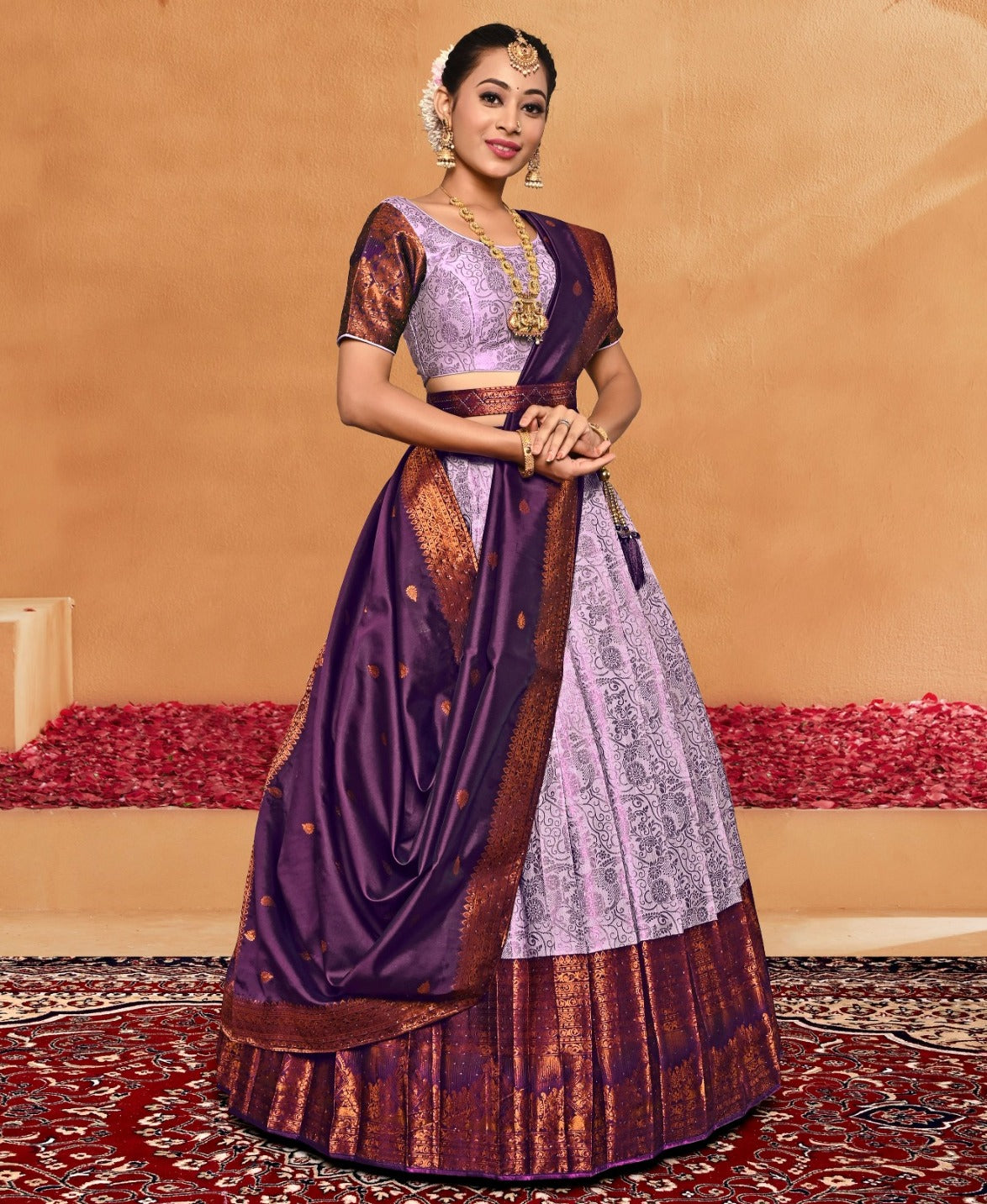 New Semi Stitiched Banarasi Lehenga Choli