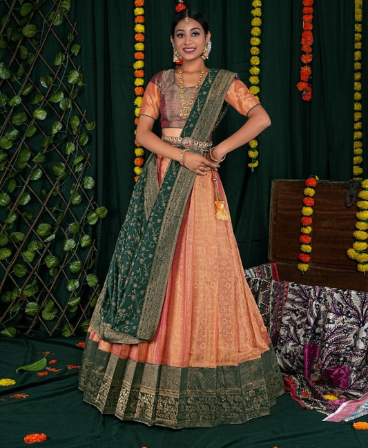 New Semi Stitiched Banarasi Lehenga Choli