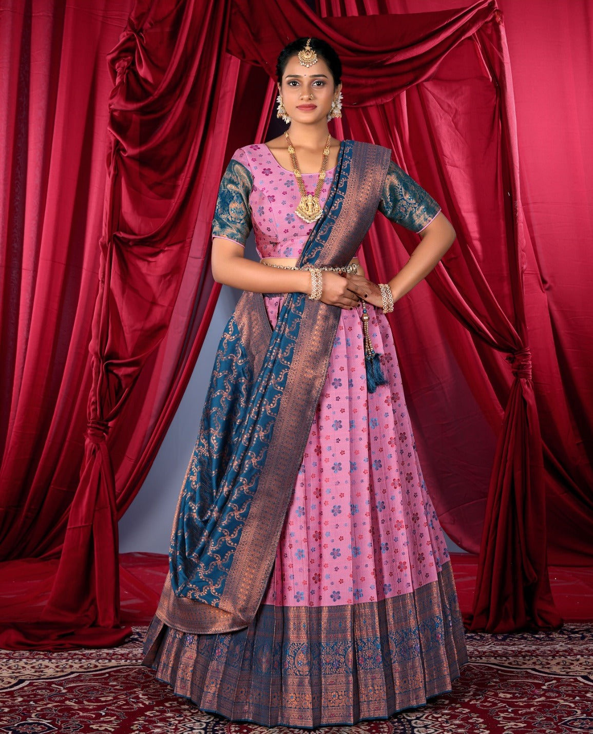 New Semi Stitiched Banarasi Lehenga Choli