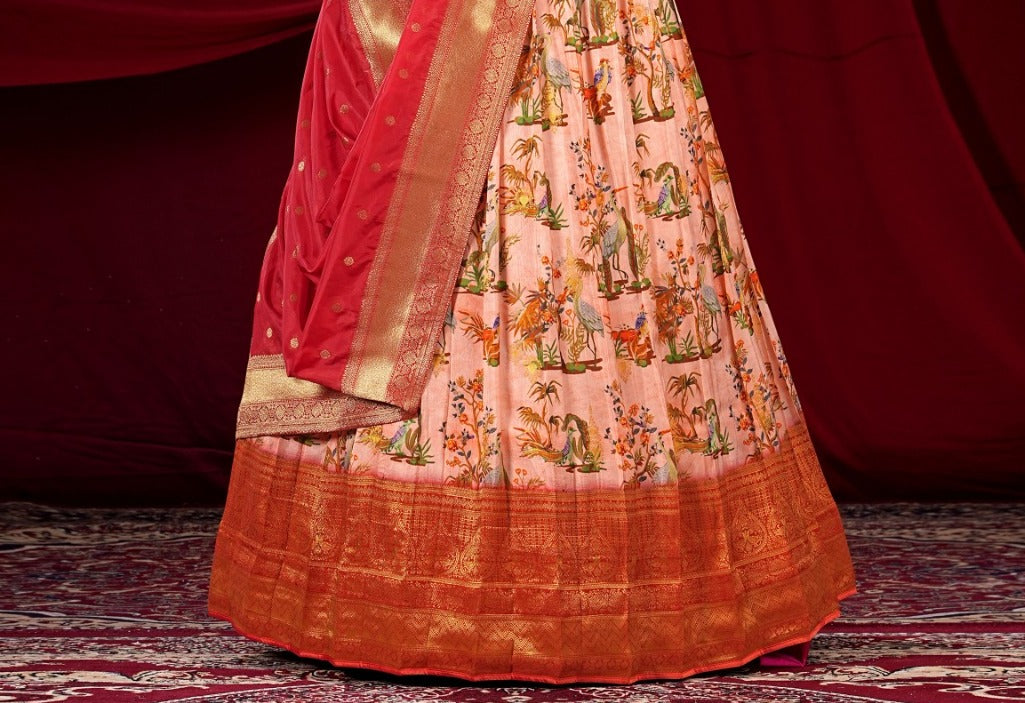 New Semi Stitiched Banarasi Lehenga Choli