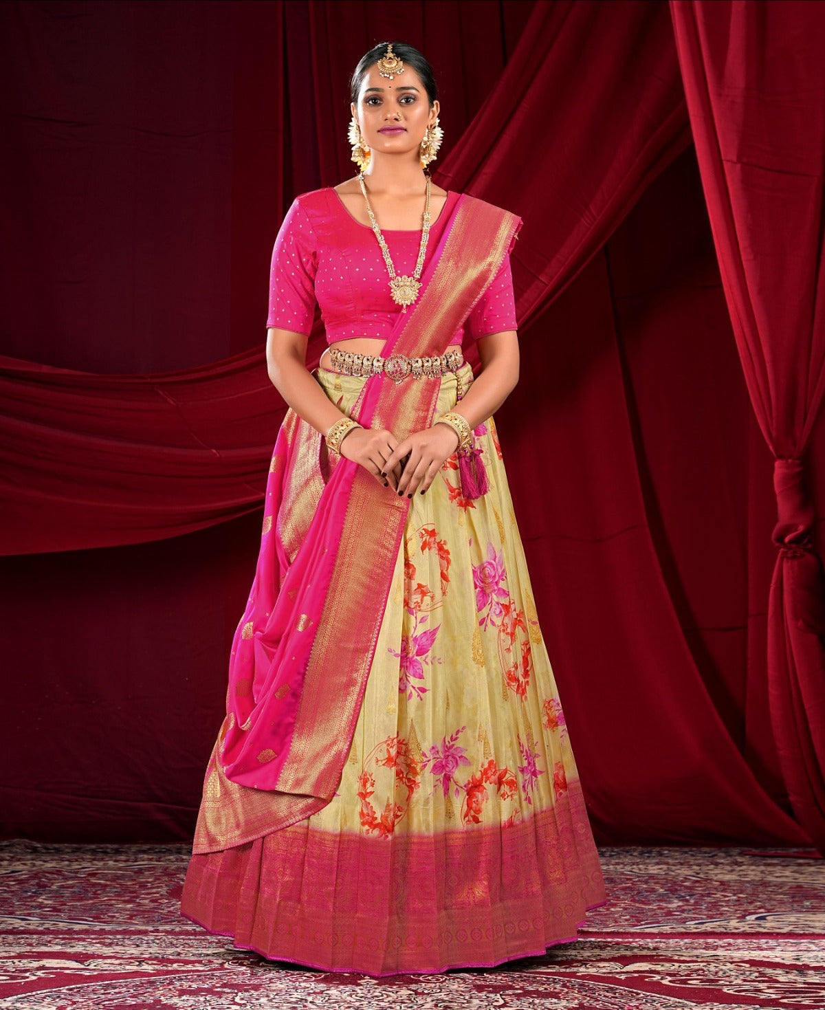 New Semi Stitiched Banarasi Lehenga Choli