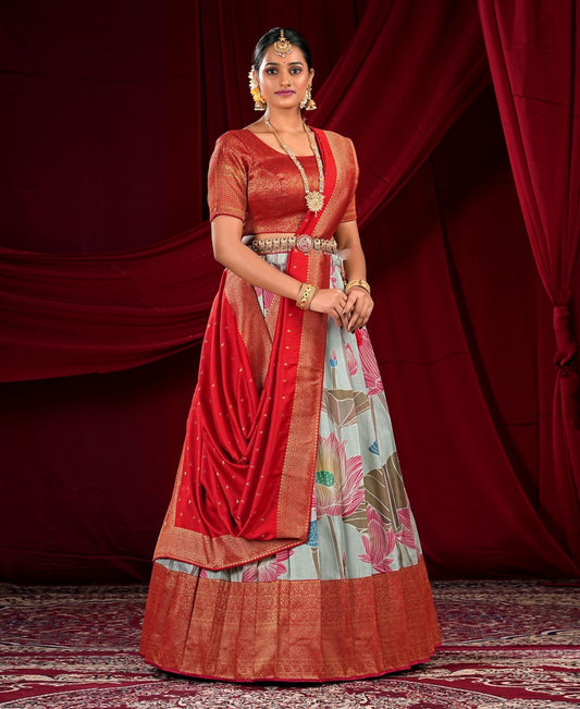 New Semi Stitiched Banarasi Lehenga Choli