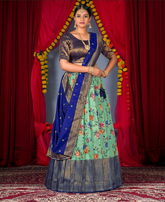 New Semi Stitiched Banarasi Lehenga Choli