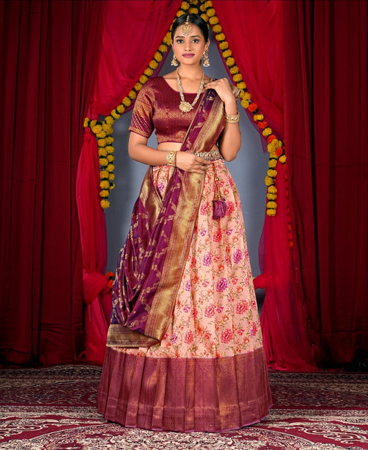 New Semi Stitiched Banarasi Lehenga Choli