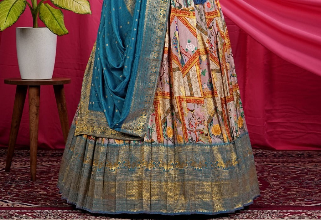 New Semi Stitiched Banarasi Lehenga Choli