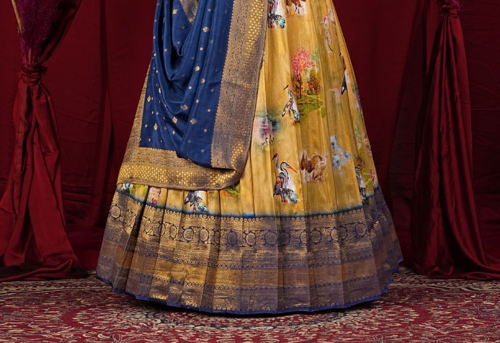 New Semi Stitiched Banarasi Lehenga Choli