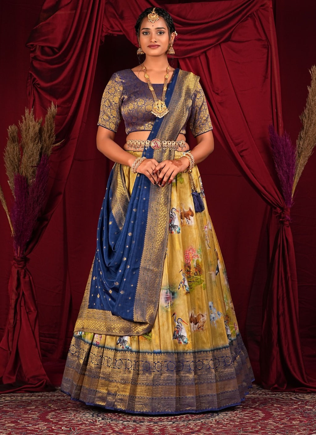 New Semi Stitiched Banarasi Lehenga Choli