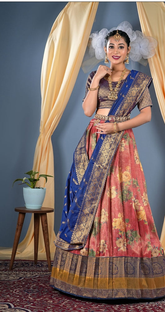 New Semi Stitiched Banarasi Lehenga Choli