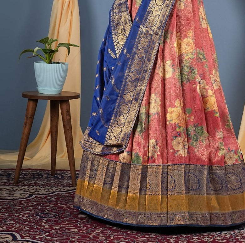 New Semi Stitiched Banarasi Lehenga Choli