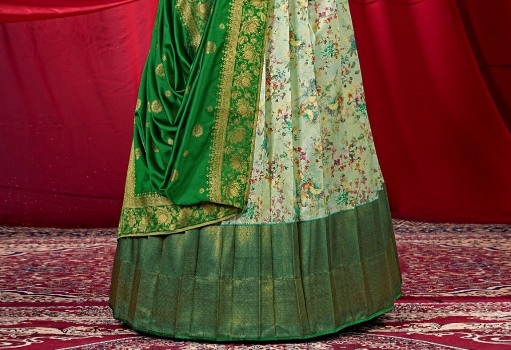 New Semi Stitiched Banarasi Lehenga Choli