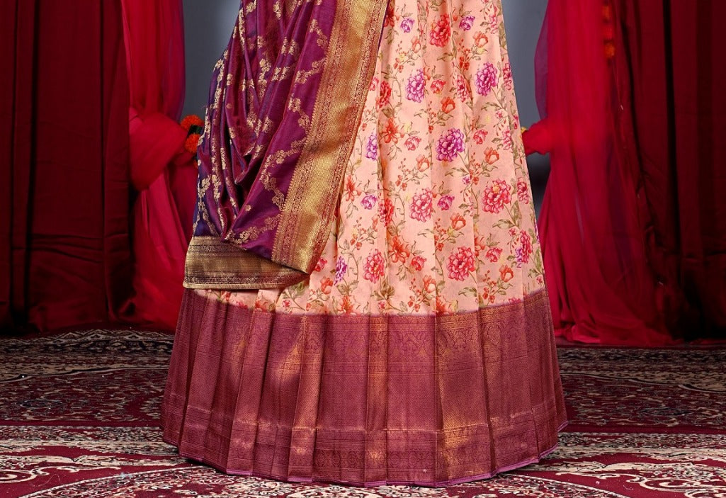 New Semi Stitiched Banarasi Lehenga Choli