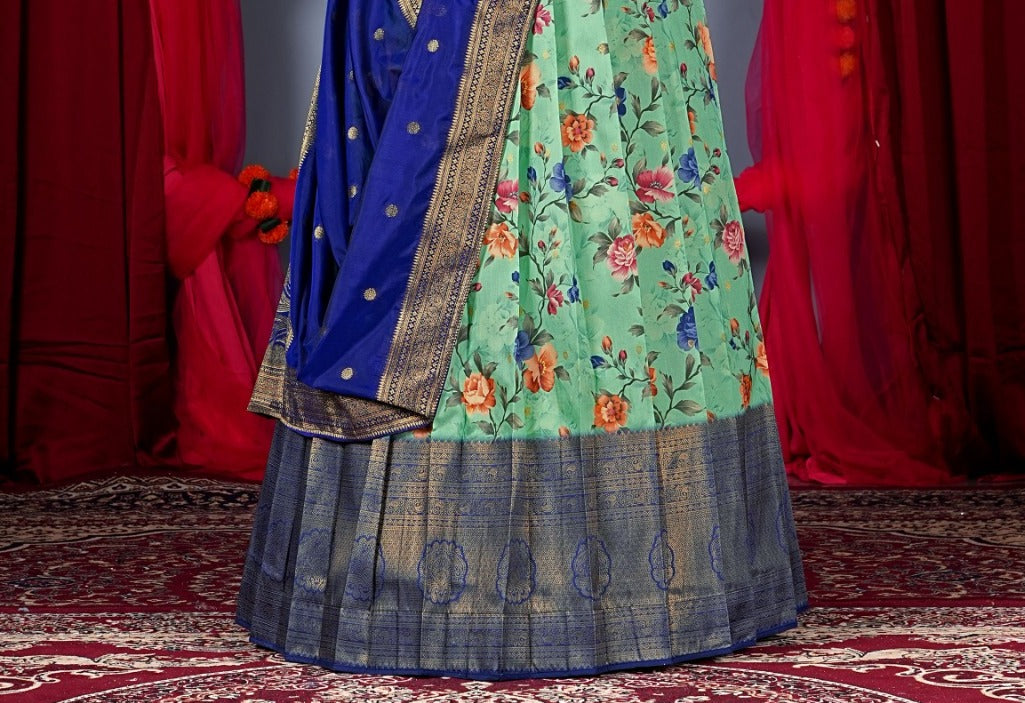 New Semi Stitiched Banarasi Lehenga Choli