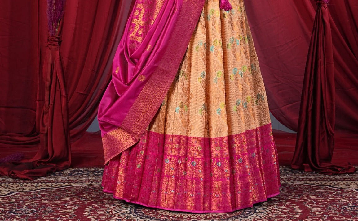 New Semi Stitiched Banarasi Lehenga Choli