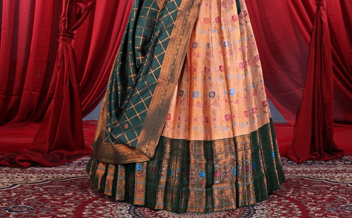 New Semi Stitiched Banarasi Lehenga Choli