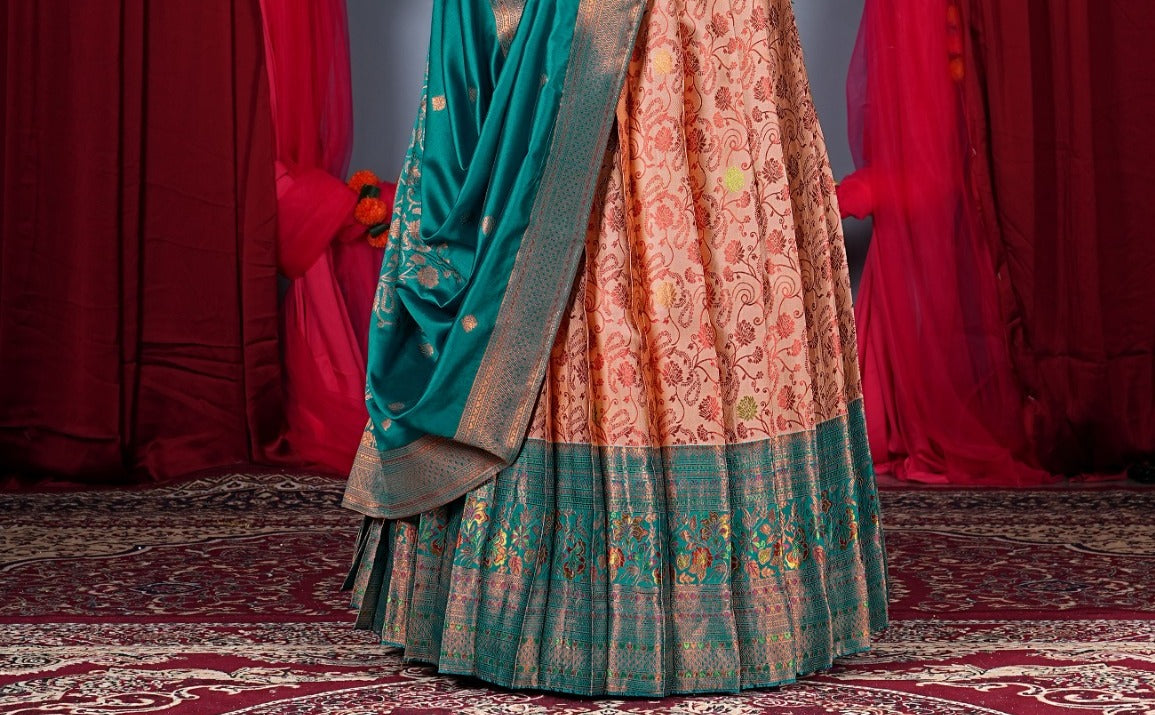 New Semi Stitiched Banarasi Lehenga Choli