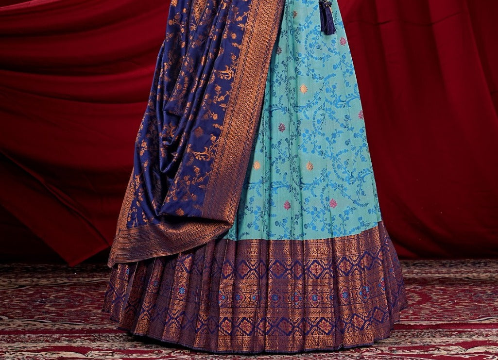 New Semi Stitiched Banarasi Lehenga Choli