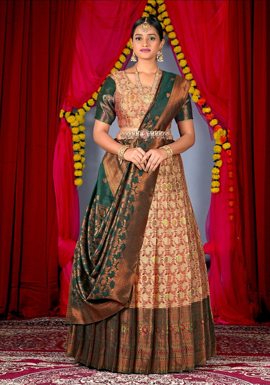 New Semi Stitiched Banarasi Lehenga Choli