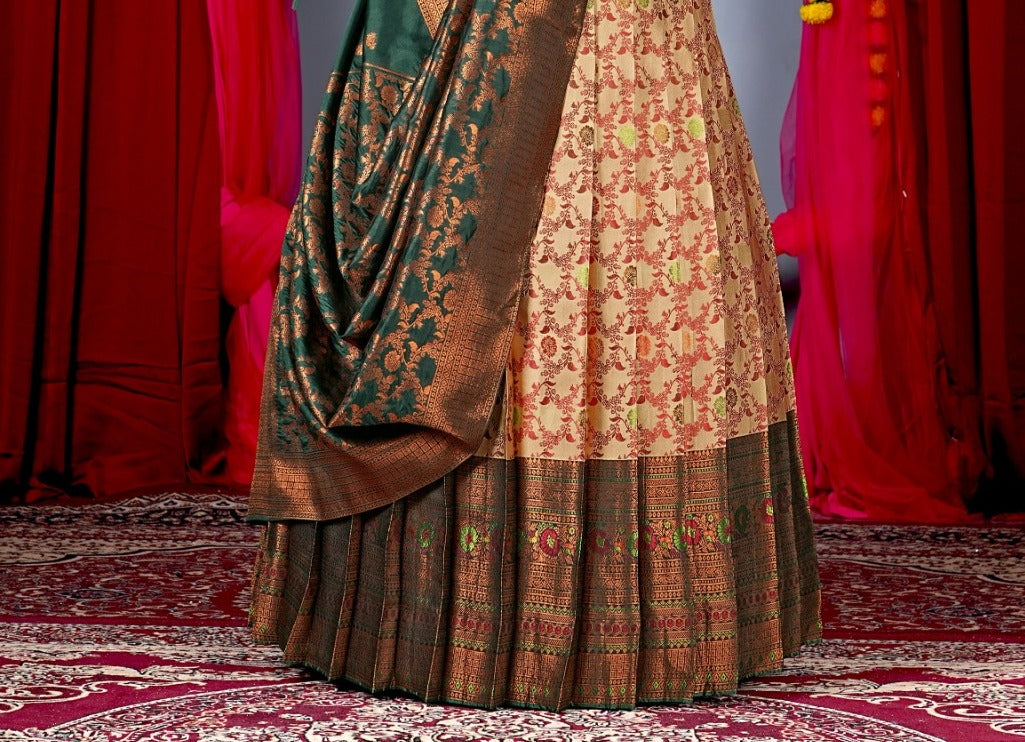 New Semi Stitiched Banarasi Lehenga Choli