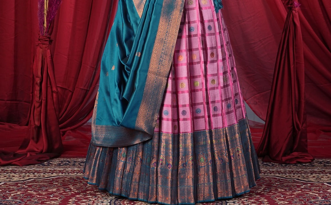 New Semi Stitiched Banarasi Lehenga Choli