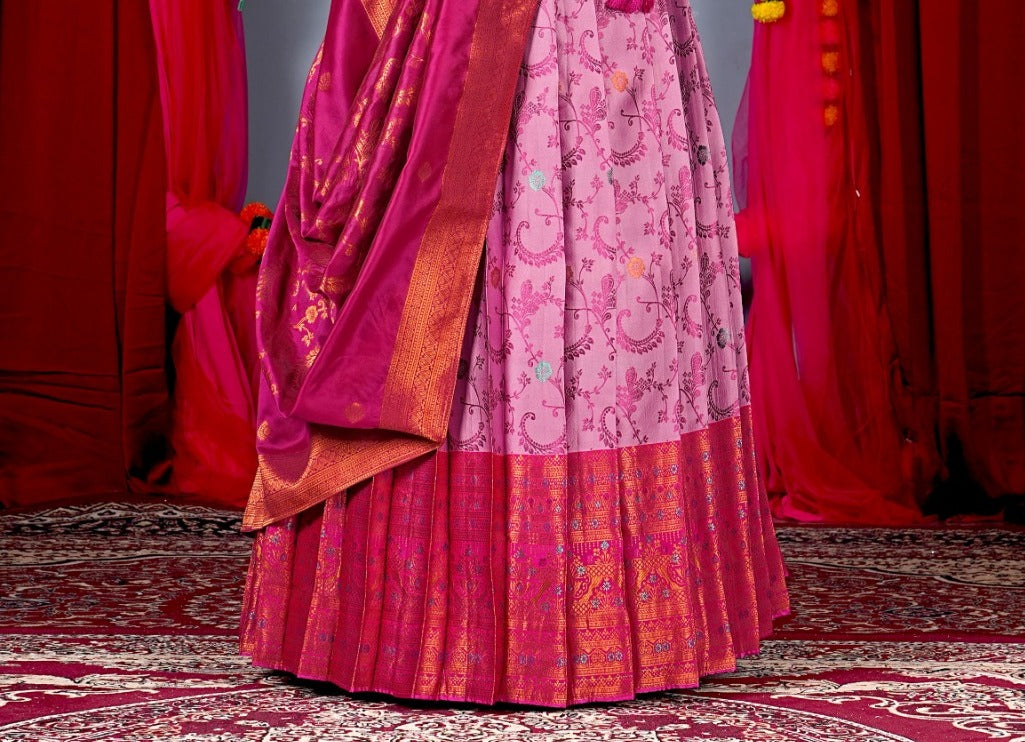 New Semi Stitiched Banarasi Lehenga Choli