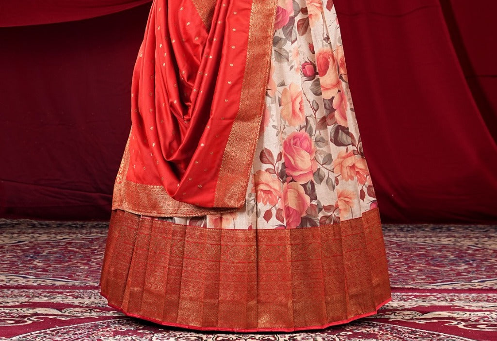 New Semi Stitiched Banarasi Lehenga Choli