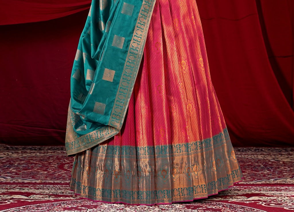 New Semi Stitiched Banarasi Lehenga Choli