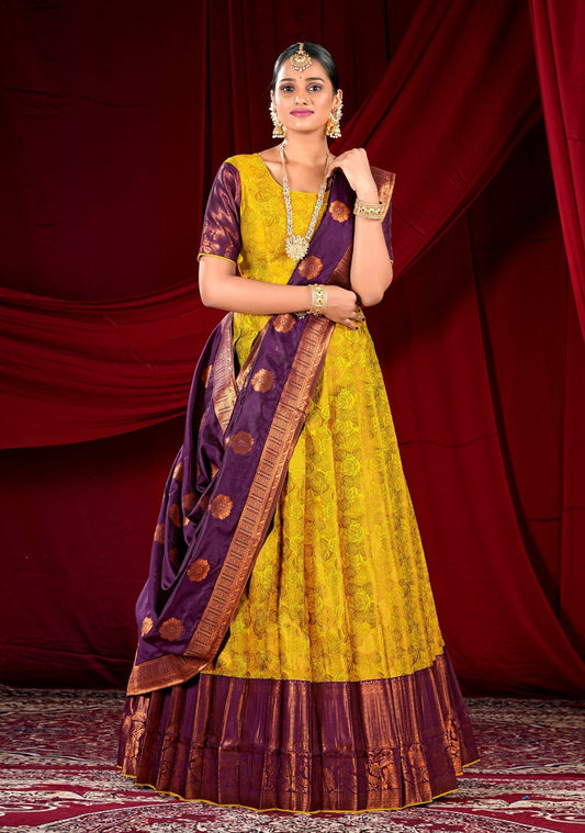 New Semi Stitiched Banarasi Lehenga Choli