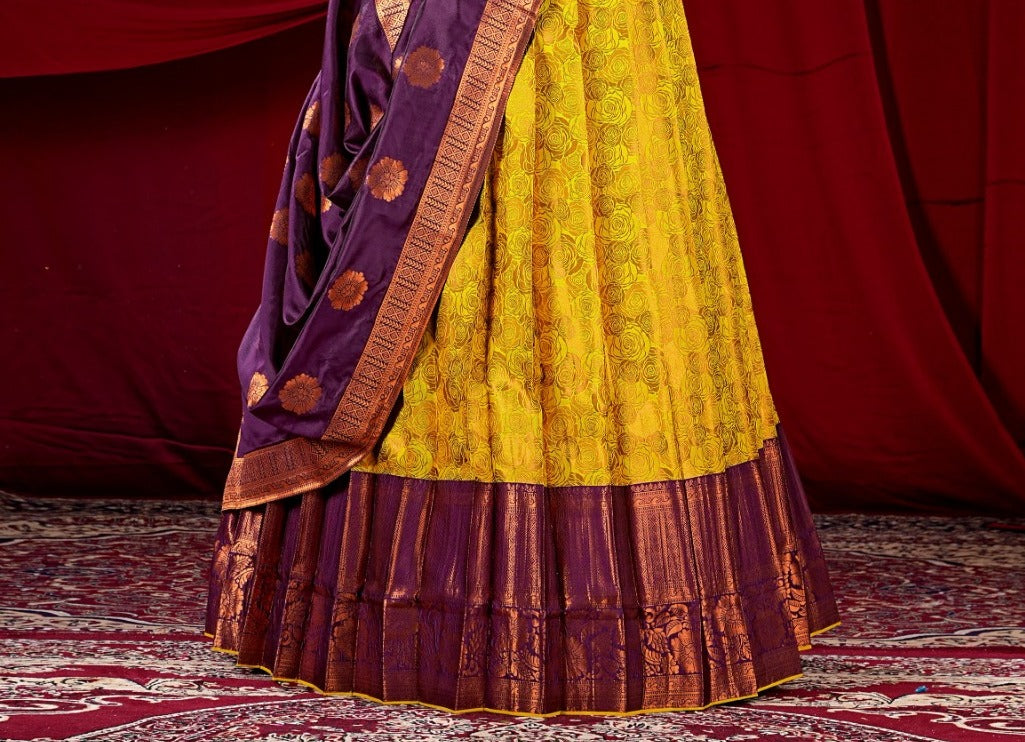 New Semi Stitiched Banarasi Lehenga Choli