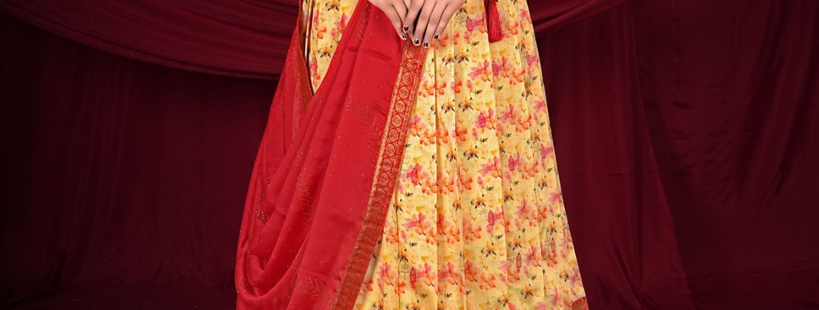 Latest Semi Stitched Banarasi Lehenga Choli