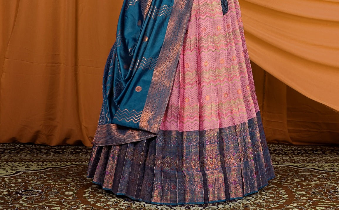 New Semi Stitiched Banarasi Lehenga Choli