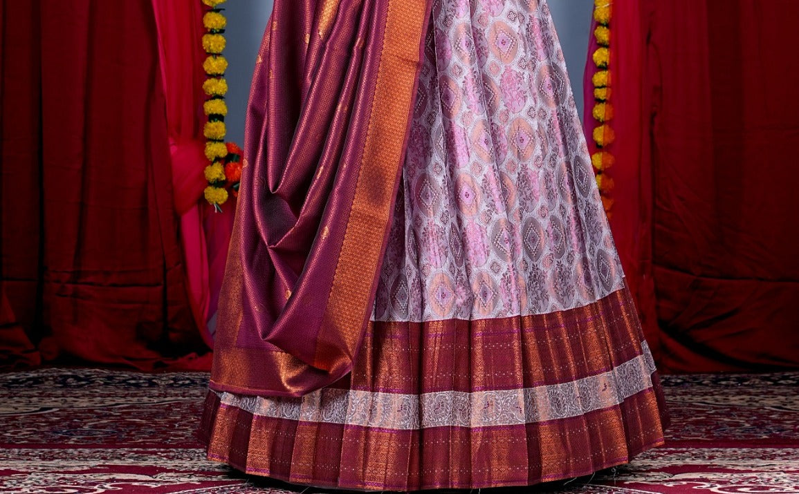 New Semi Stitiched Banarasi Lehenga Choli