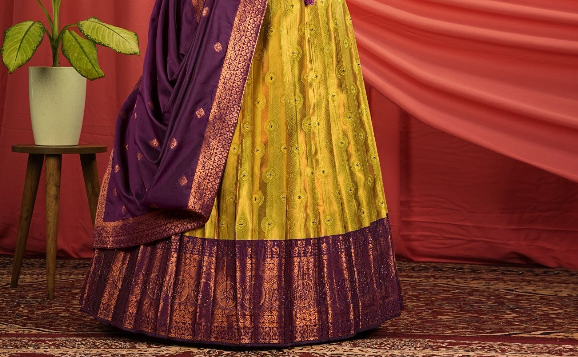 New Semi Stitiched Banarasi Lehenga Choli