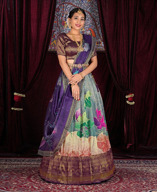 Latest Semi Stitched Banarasi Lehenga Choli