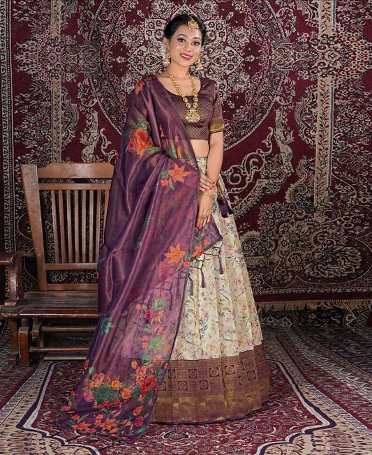 Latest Semi Stitched Banarasi Lehenga Choli