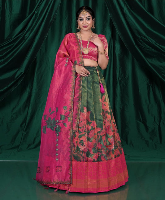 Latest Semi Stitched Banarasi Lehenga Choli