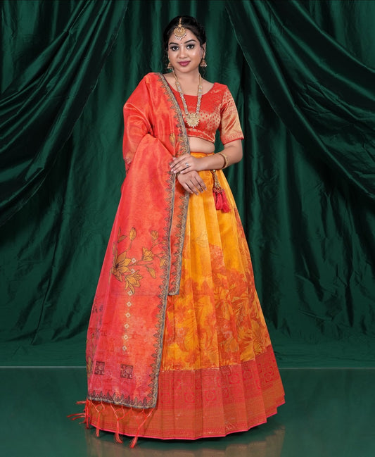 Latest Semi Stitched Banarasi Lehenga Choli