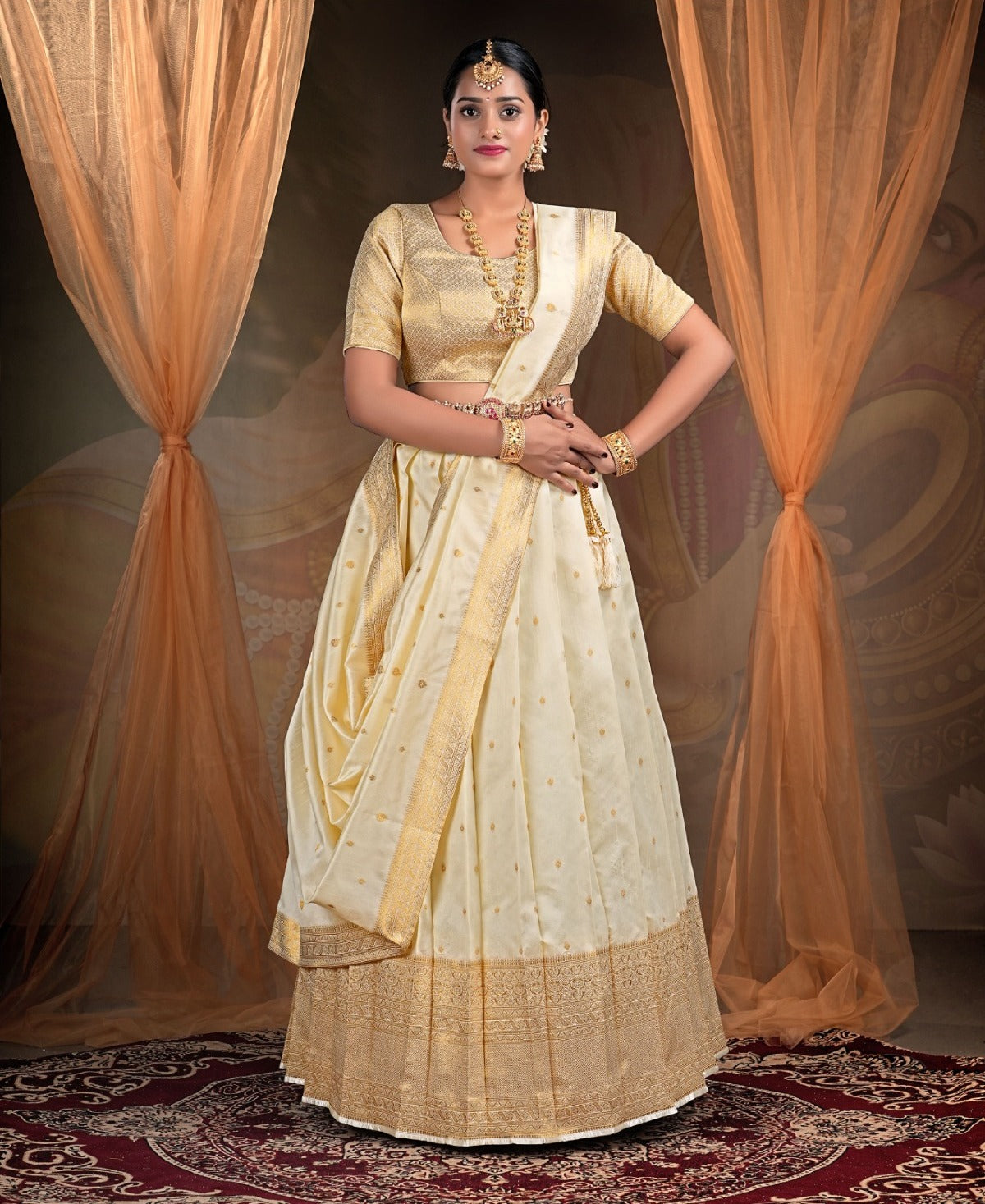 Latest Semi Stitched Banarasi Lehenga Choli